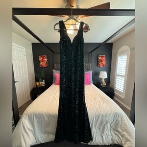 Lulus Emerald Green Sequin Mermaid Maxi Dress